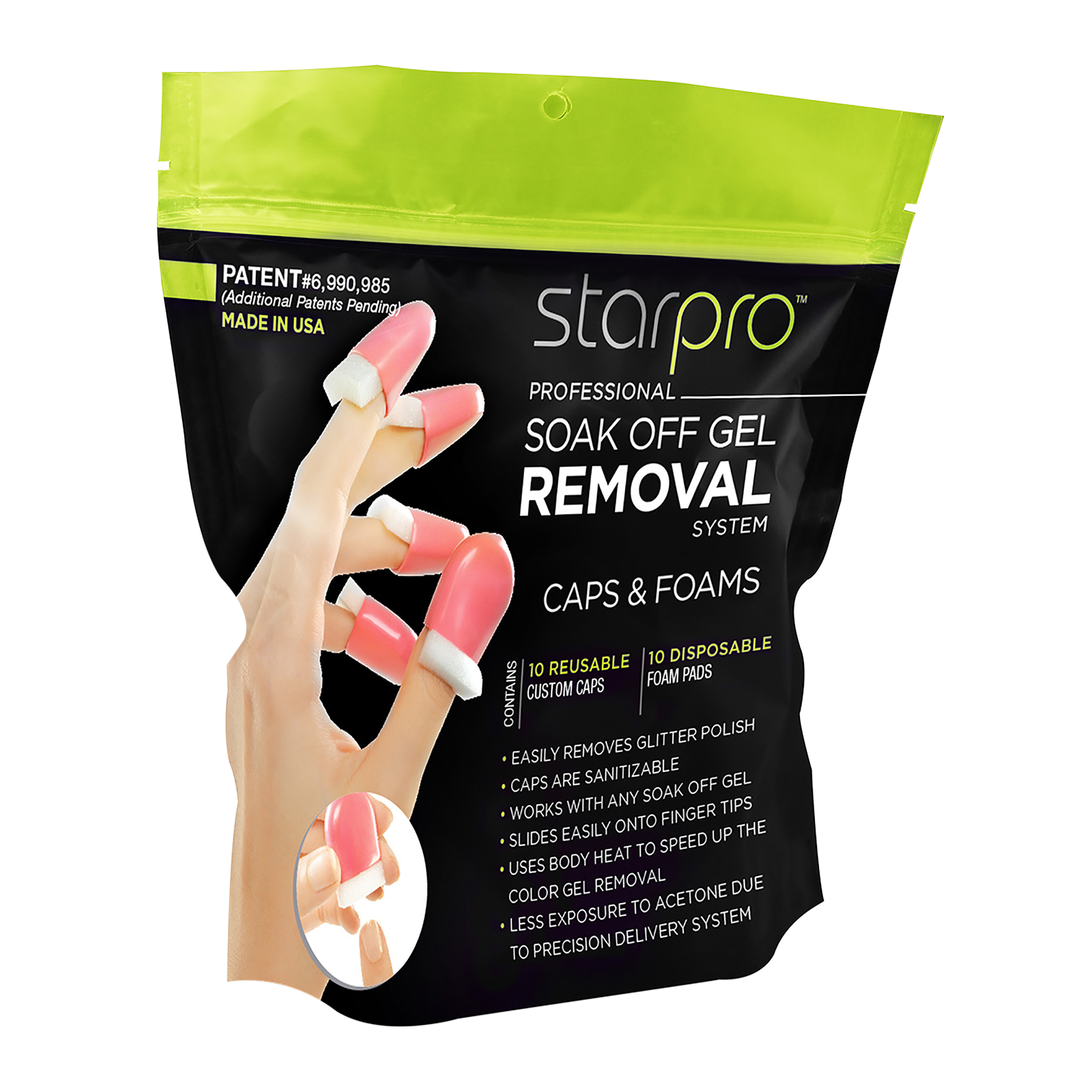Star Nail Soak Off Gel Remover Caps with Pads Cuccio Cina Pro Star