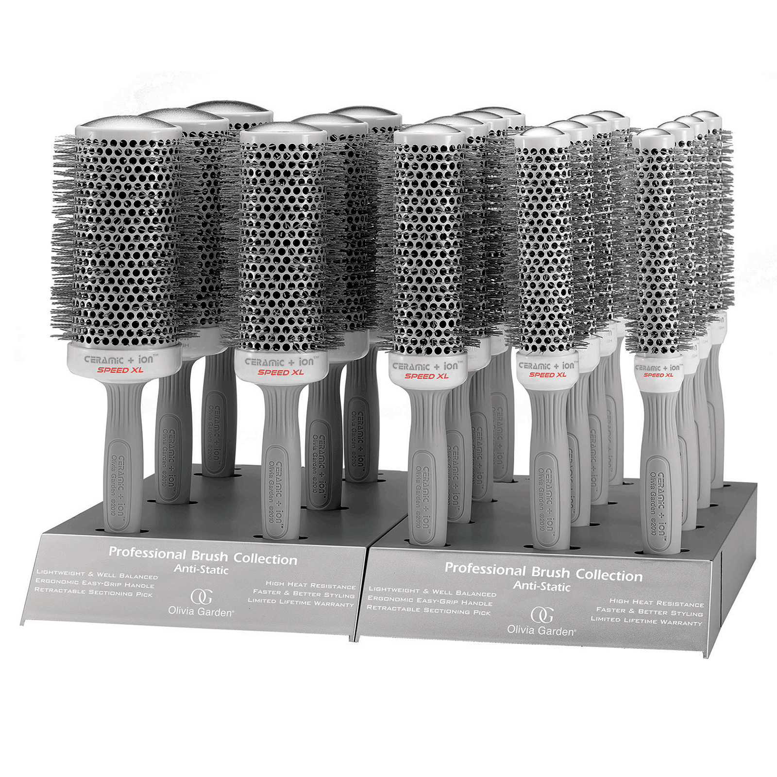 Ceramic+Ion Speed XL Thermal Round Brush 18 piece display Olivia