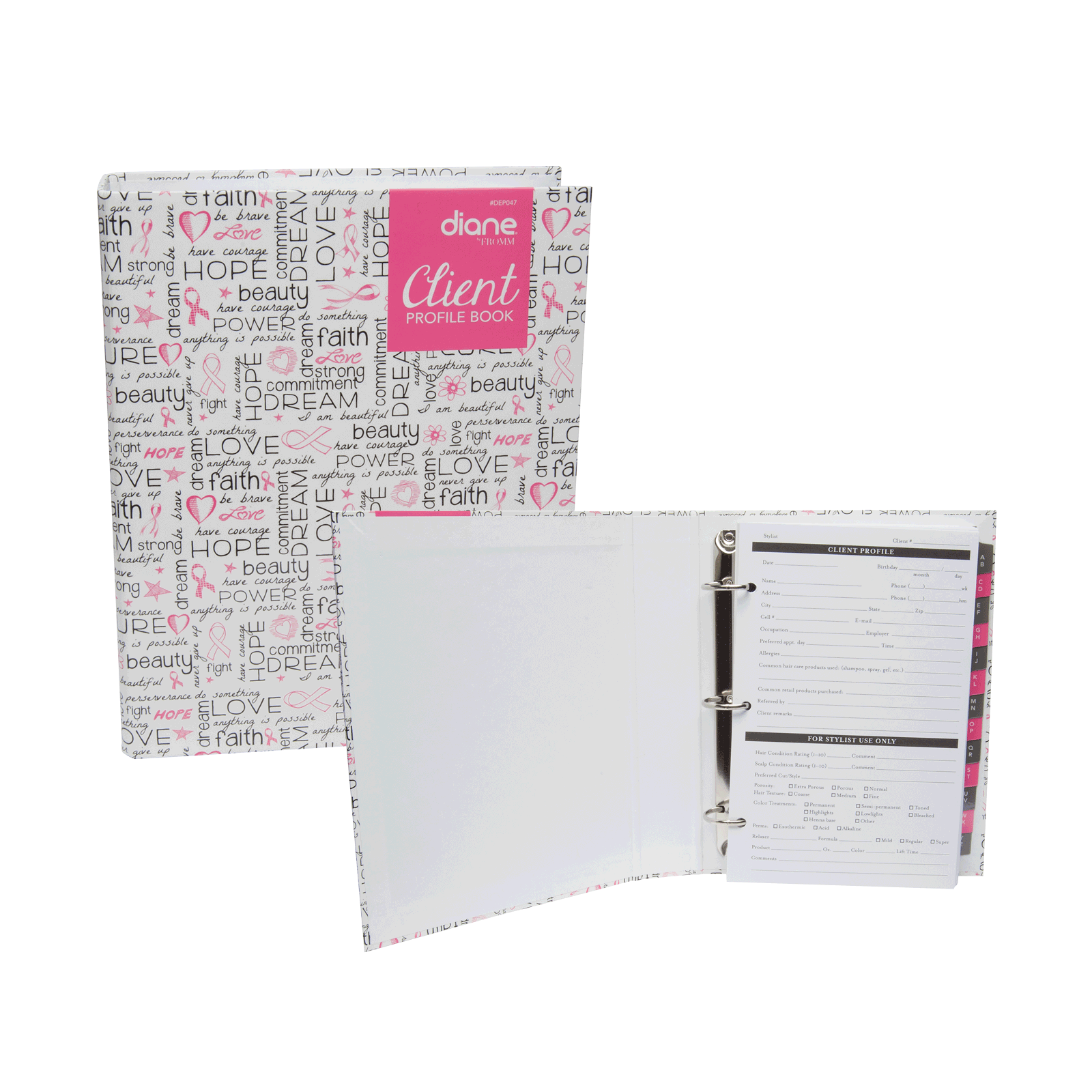 Pink Client Data Organizer Fromm Andre International CosmoProf