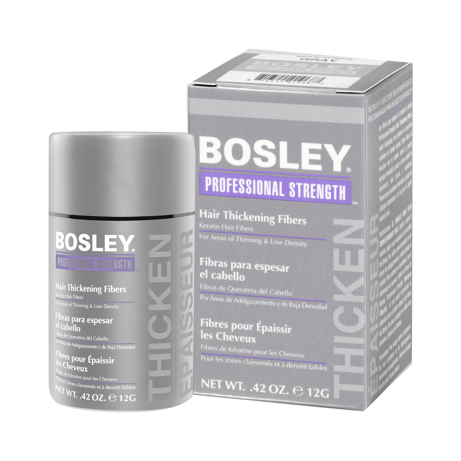 Hair Thickening Fibers Gray Bosley Professional CosmoProf
