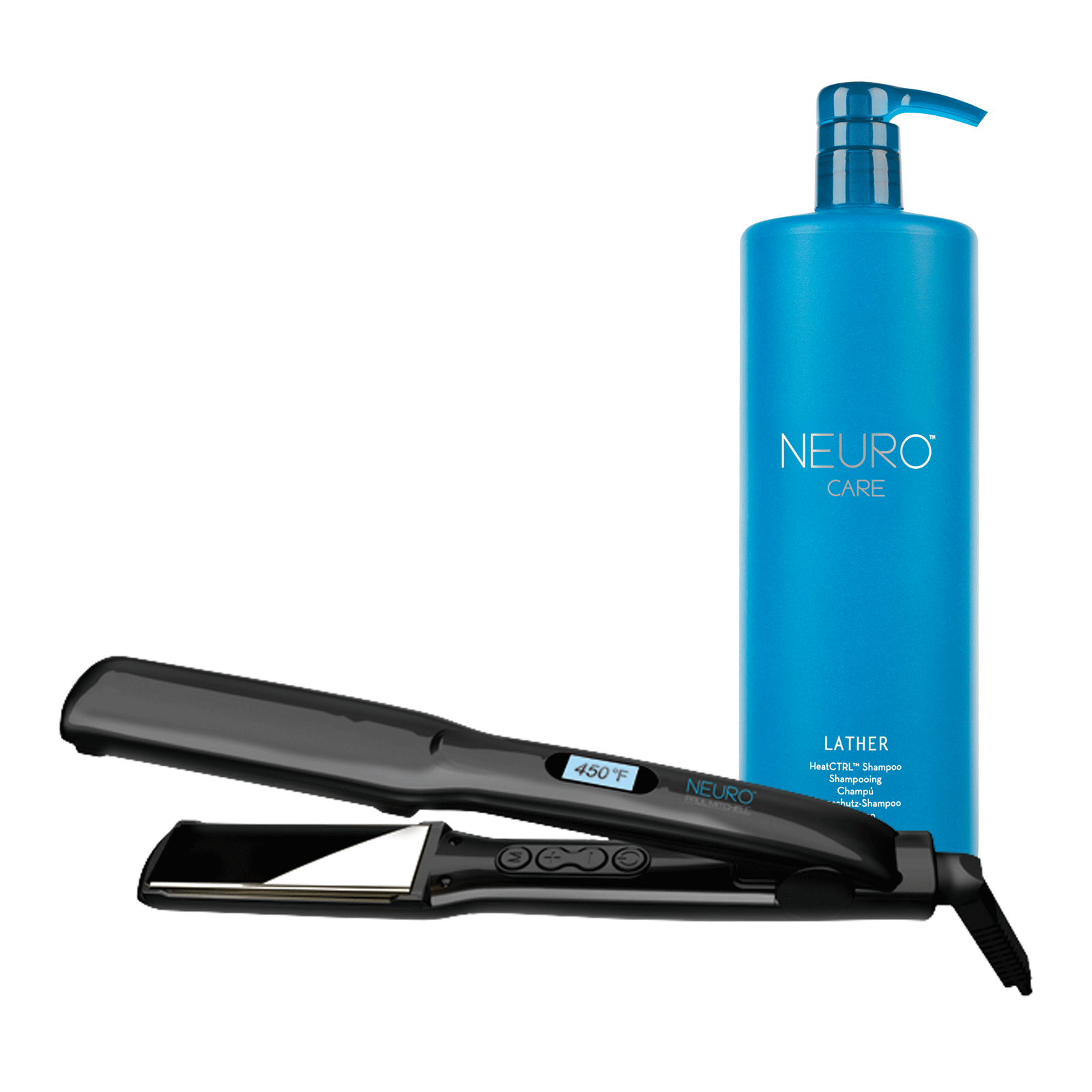 Neuro Smooth Flat Iron 1.25 Inch with HeatCTRL Shampoo John Paul