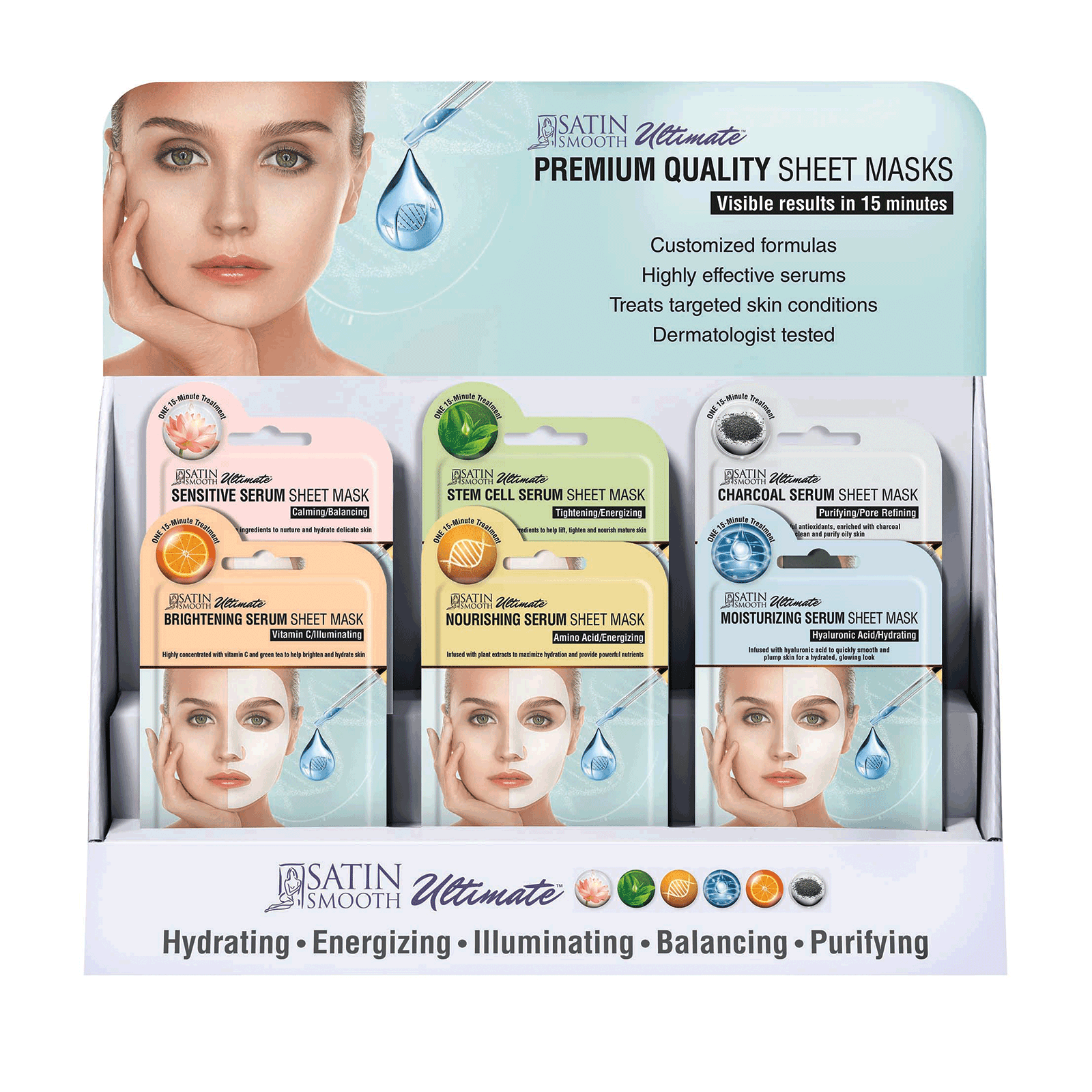 Ultimate Sheet Mask 36Count Display Satin Smooth CosmoProf