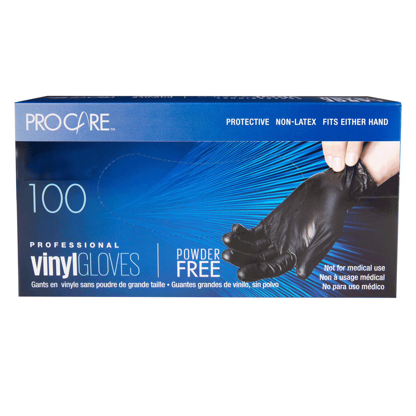 ProCare Black Vinyl PowderFree Gloves Medium Pro Care CosmoProf
