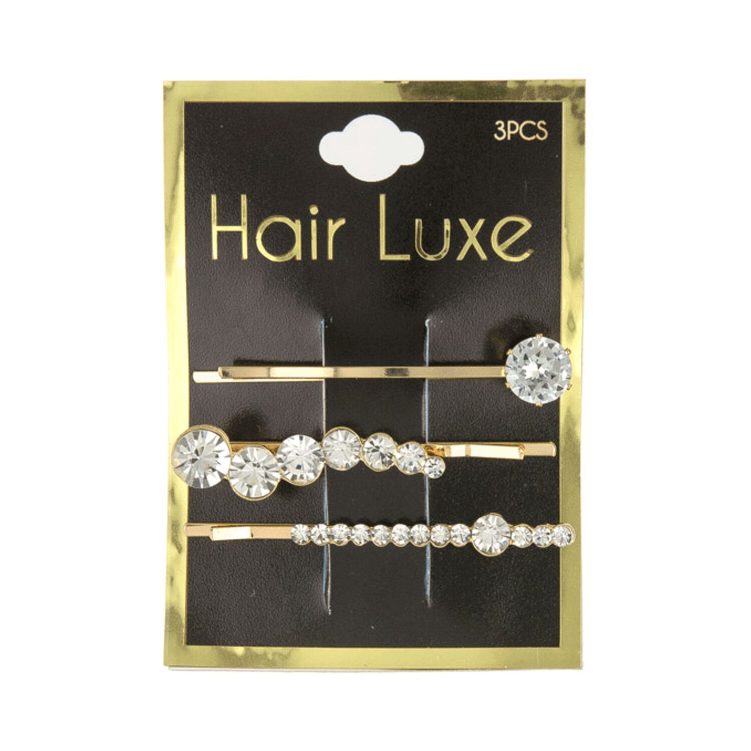 Gold + Rhinestone Bobby Pins 3 Piece Almar Sales Co. Inc. CosmoProf
