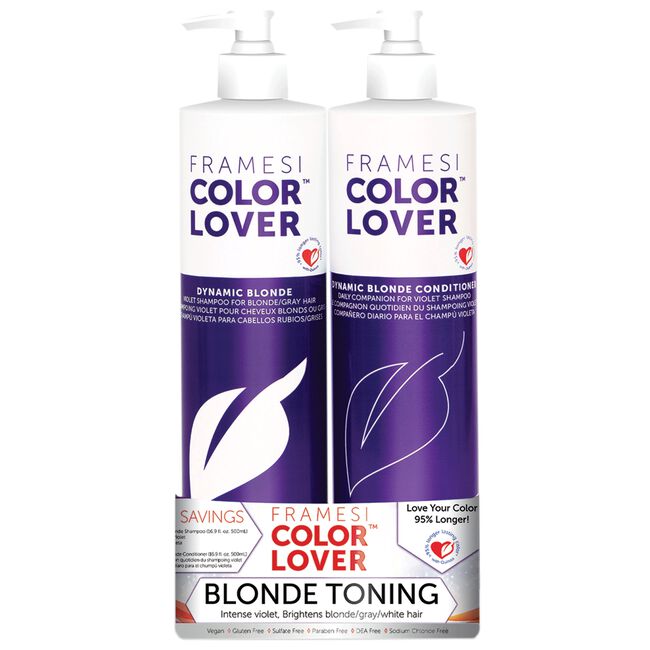 Color Lover Dynamic Blonde Violet Shampoo, Conditioner Duo Framesi