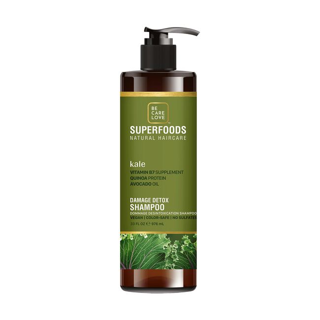 SuperFoods Kale Damage Detox Shampoo, Conditioner Liter Duo Be Care