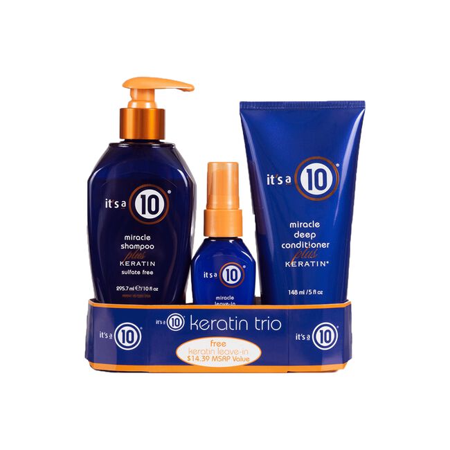 It's A 10 Keratin Shampoo, Conditioner, Leave-In