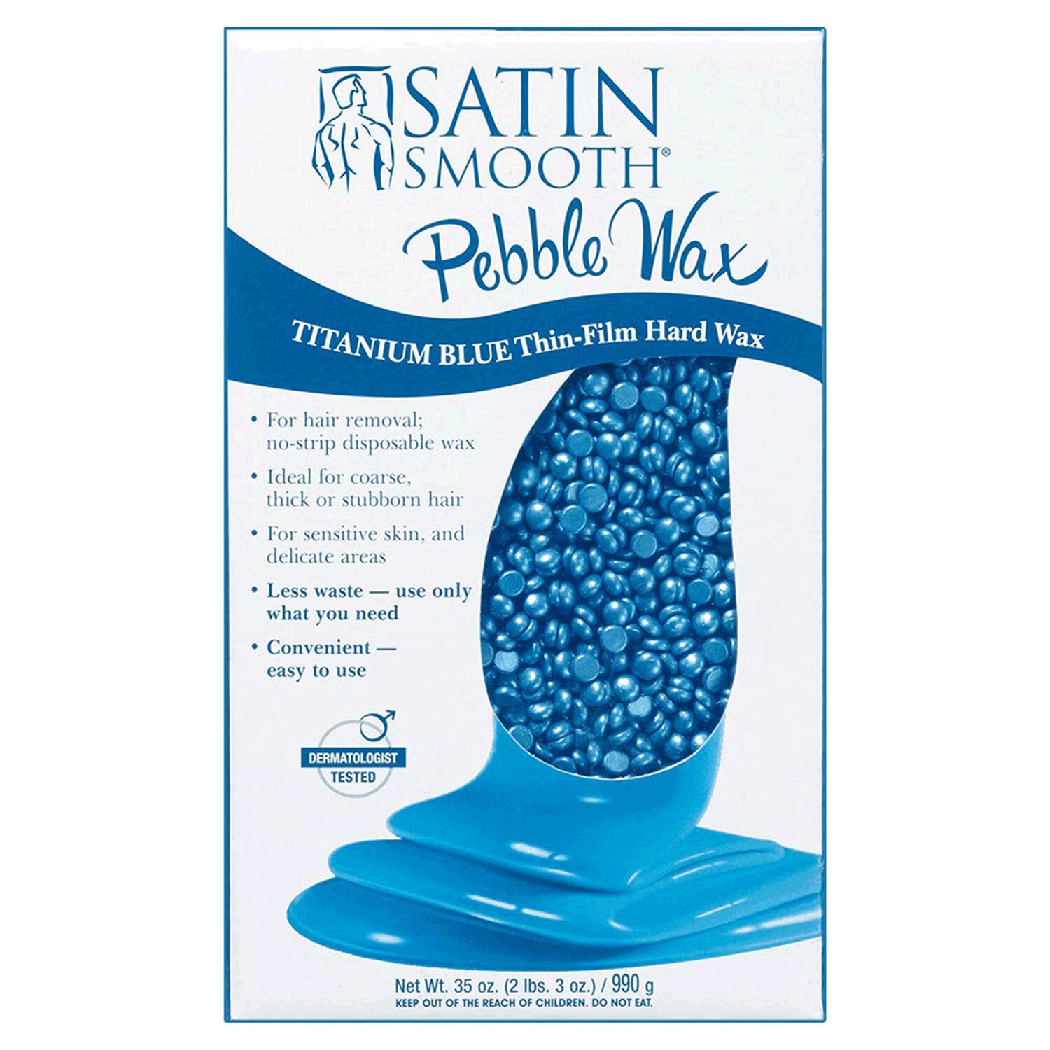 Titanium Blue Pebble Thin Film Hard Wax Satin Smooth CosmoProf