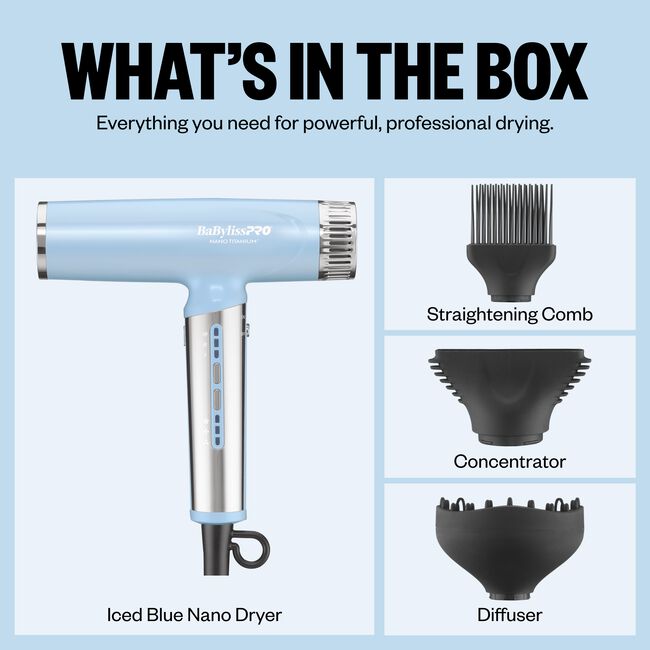 Iced Blue Nano Titanium Light Ionic Dryer
