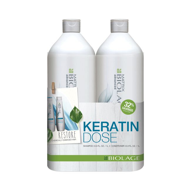 Biolage KeratinDose Shampoo & Conditioner Liter Duo Matrix CosmoProf