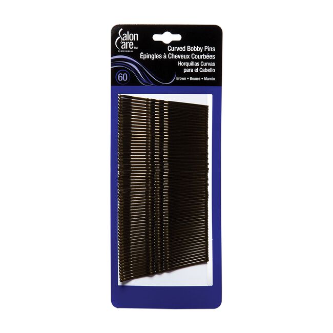 Salon Care Curved Bob Pins Brown - 60 Count