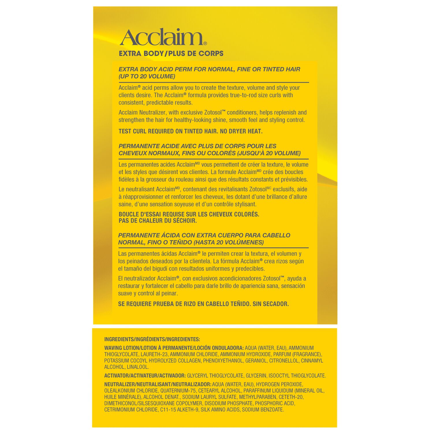 Acclaim Extra Body Acid Perm for Normal, Fine or Tinted Hair Zotos