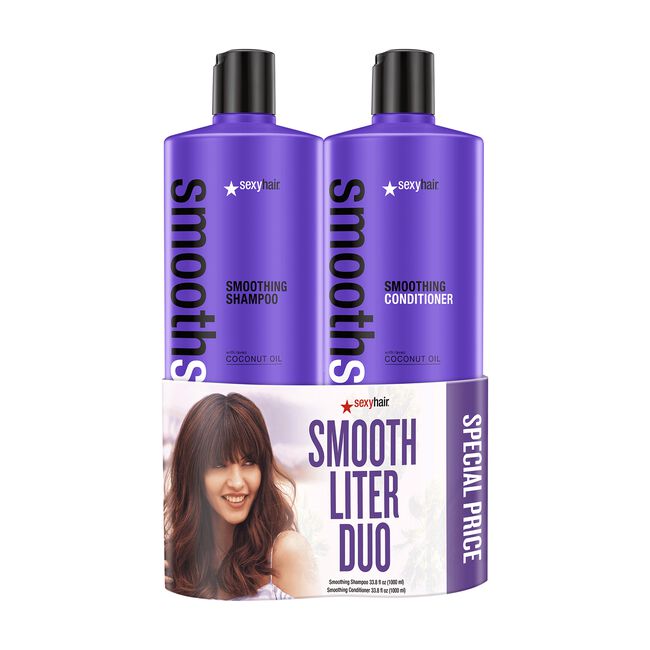 Smooth Sexy Hair Shampoo, Conditioner Liter Duo