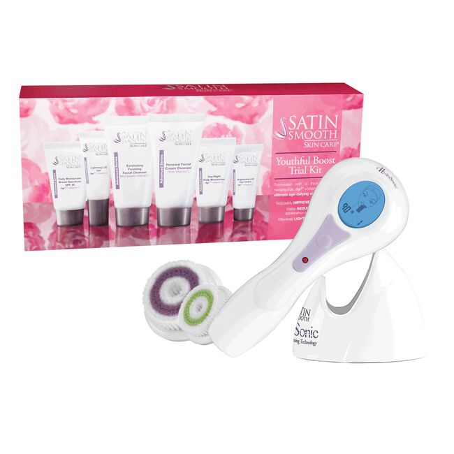 Pink Skincare 7-piece Trial Kit with Hydrasonic Dermal Cleansing Unit