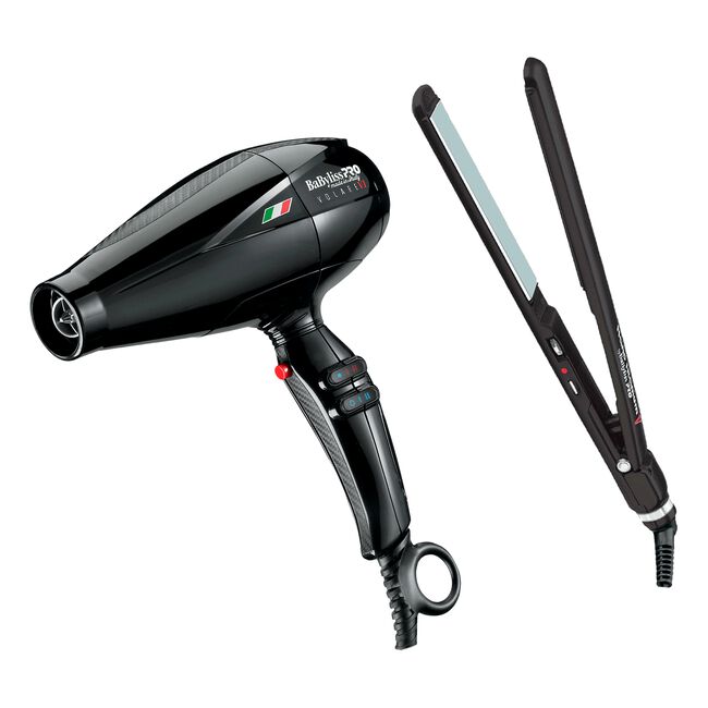 BaBylissPRO Ferrare Black Volare Dryer, NT 1 Inch Flat Iron
