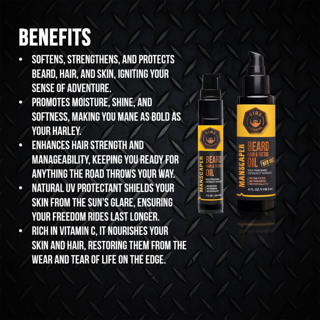 Manscaper Beard, Hair & Tattoo Oil