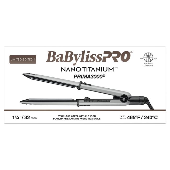 Matte Gray Nano Titanium Prima 3000 1.25 Inch Ionic Flat Iron