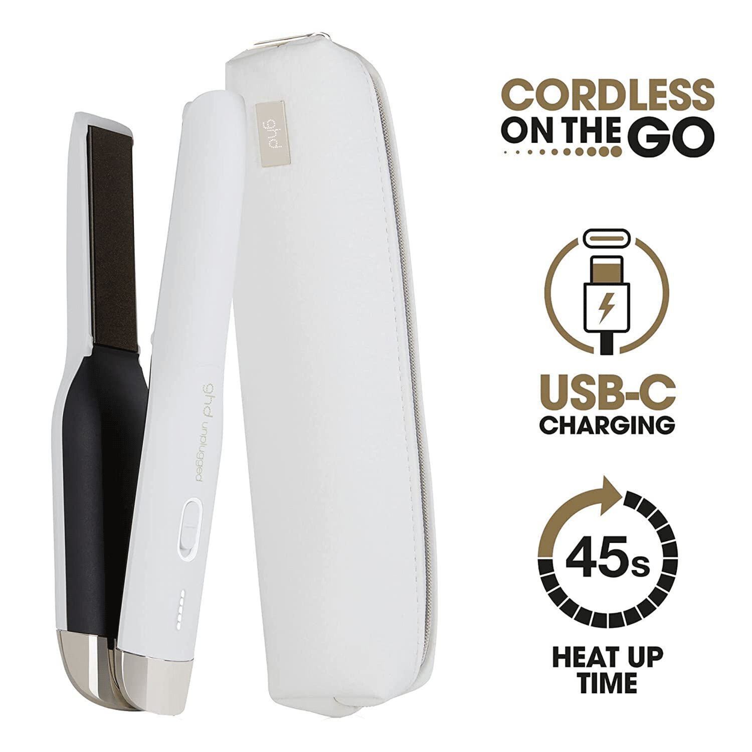 White Unplugged Styler Cordless Flat Iron GHD CosmoProf