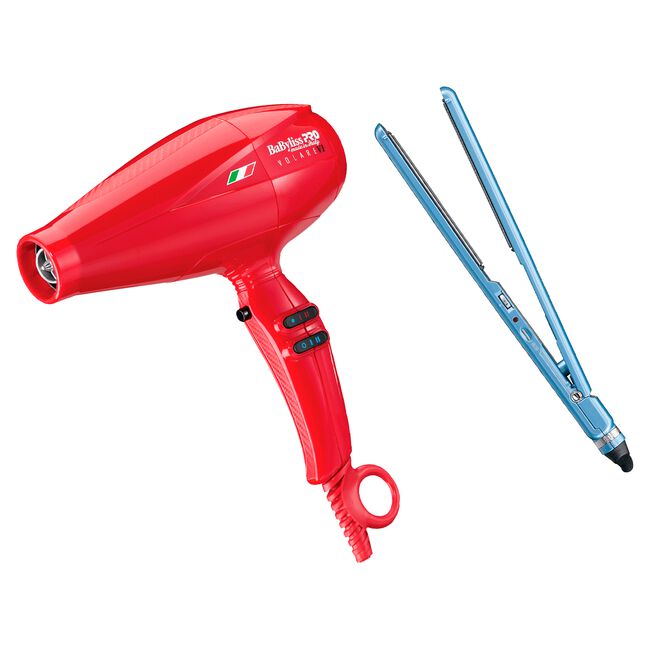 BaBylissPRO Ferrari Red Dryer, NT Ultra Thin Flat Iron