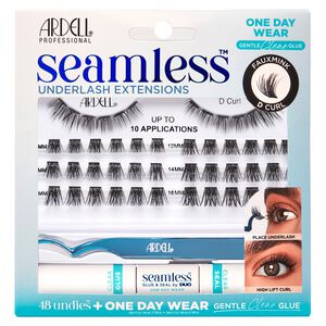 Seamless Underlash Fauxmink Extensions D Curl + 1 Day Clear Glue & Seal