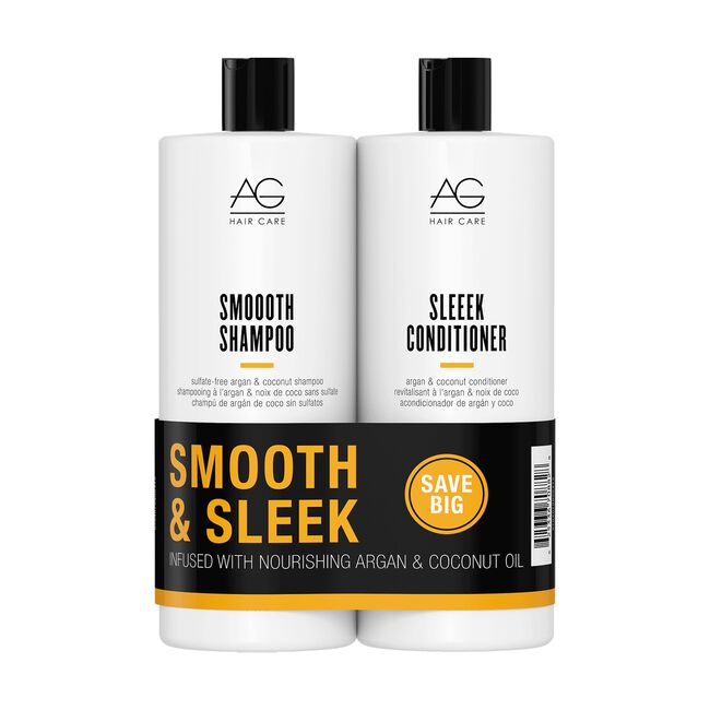 Smooth Shampoo, Sleek Conditioner Liter Duo