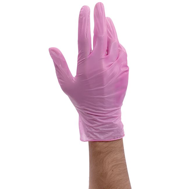 Small Pink Vinyl Disposable Gloves