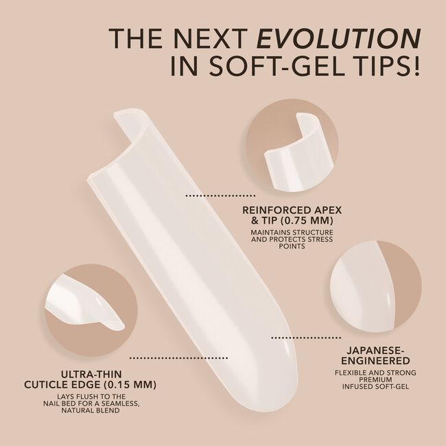 Square Small Natural Cover Gel Extensions