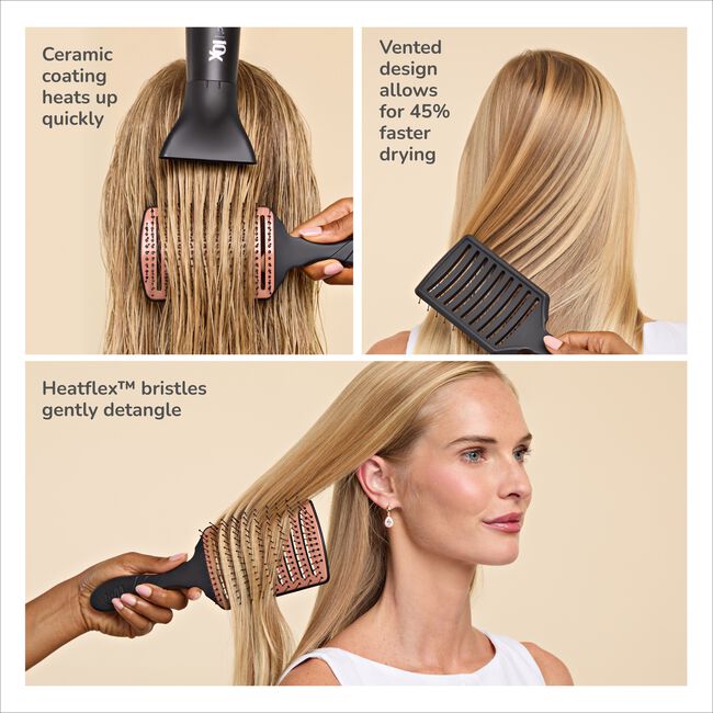 Black Pro Ceramic Speed Dry Paddle Brush