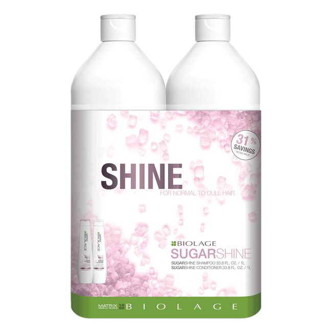 Biolage Sugar Shine Shampoo & Conditioner Liter Duo Matrix CosmoProf