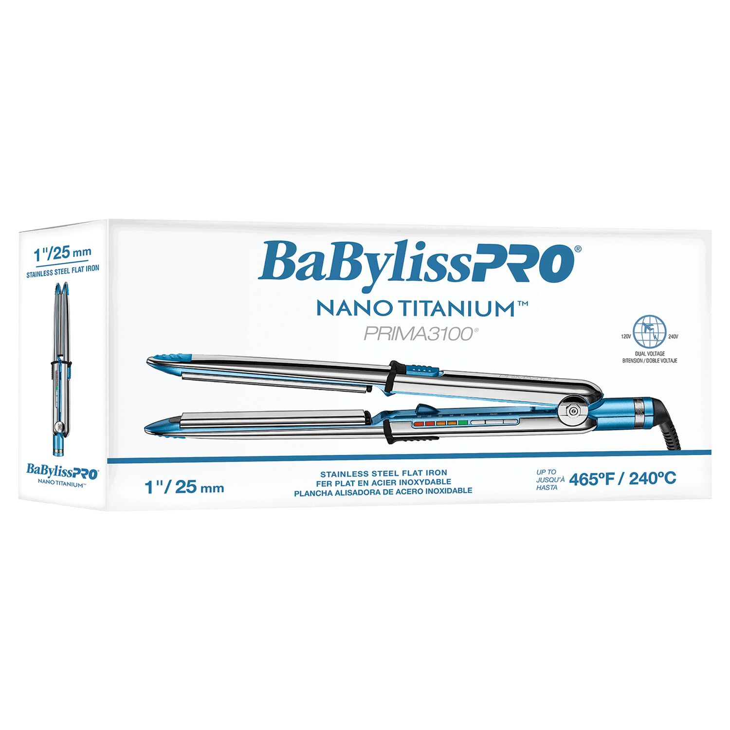 Nano Titanium Prima 1 Inch Flat Iron BaBylissPRO CosmoProf