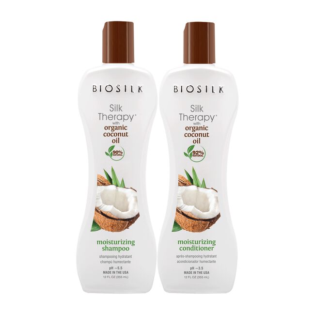 BioSilk Coconut Oil Moisturizing Shampoo, Conditioner BOGO Farouk