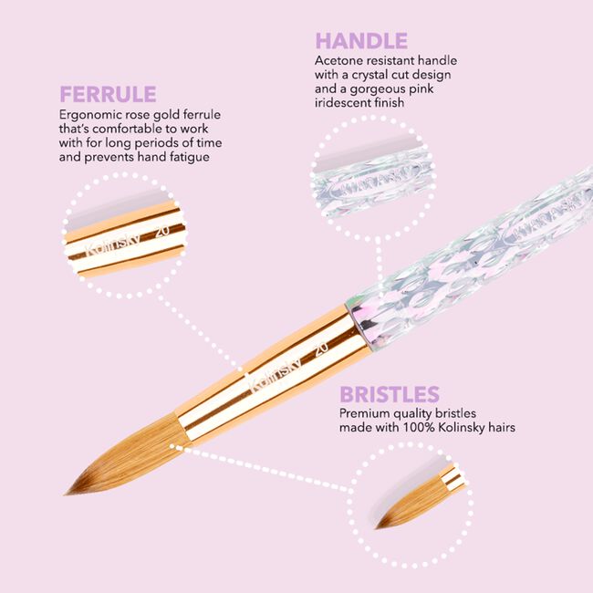 100% Acrylic Kolinsky Brush Size 10