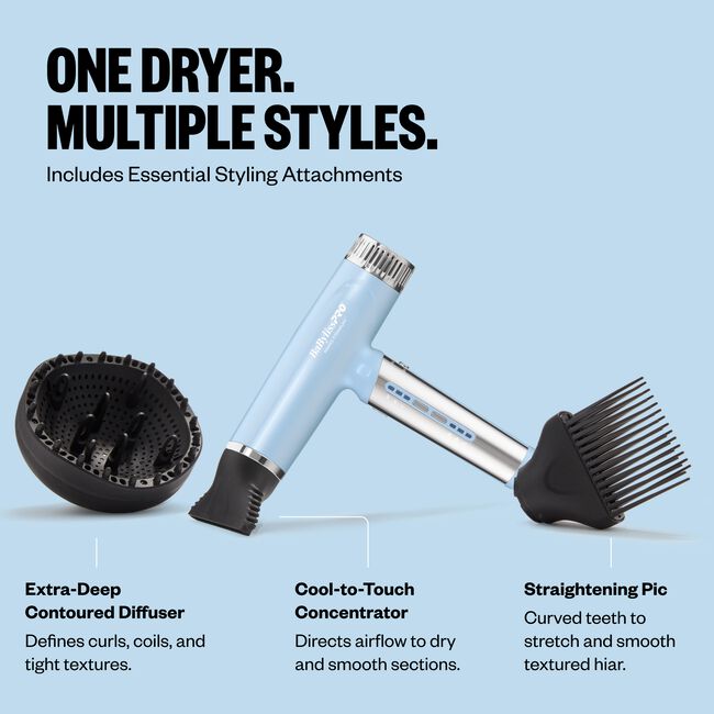 Iced Blue Nano Titanium Light Ionic Dryer