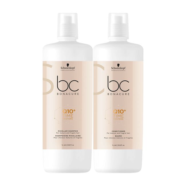 Bonacure Q10+ Time Restore Shampoo, Conditioner Liter Duo