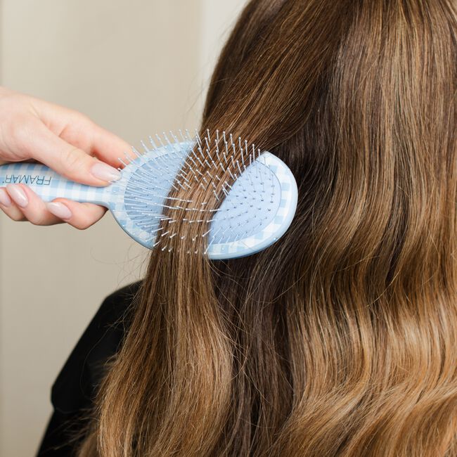 Gingham Blue Detangle Brush