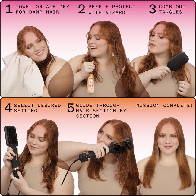 Double Agent 2in1 Blow Dryer & Straightening Brush amika CosmoProf