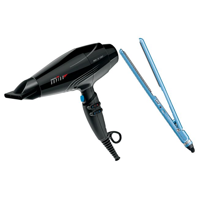 BaBylissPRO Ferrari Rapido Dryer, NT Ultra Thin Flat Iron