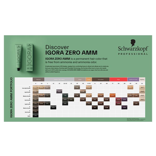 IGORA Zero Amm Premium Swatch Book Schwarzkopf Professional CosmoProf