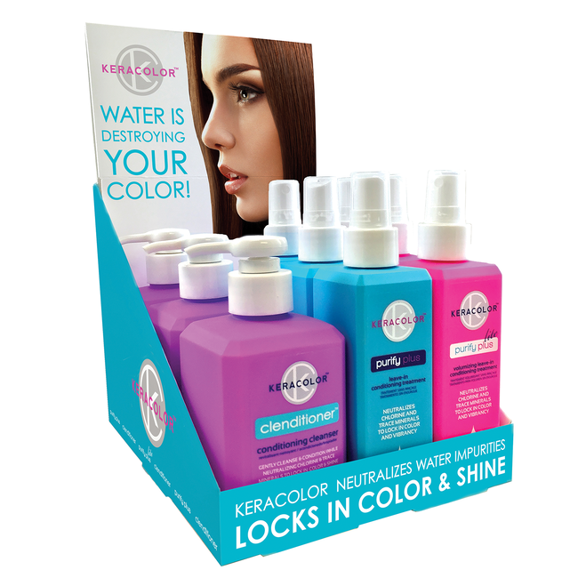KeraColor Purify Plus and Clenditioner 9 piece display Keracolor