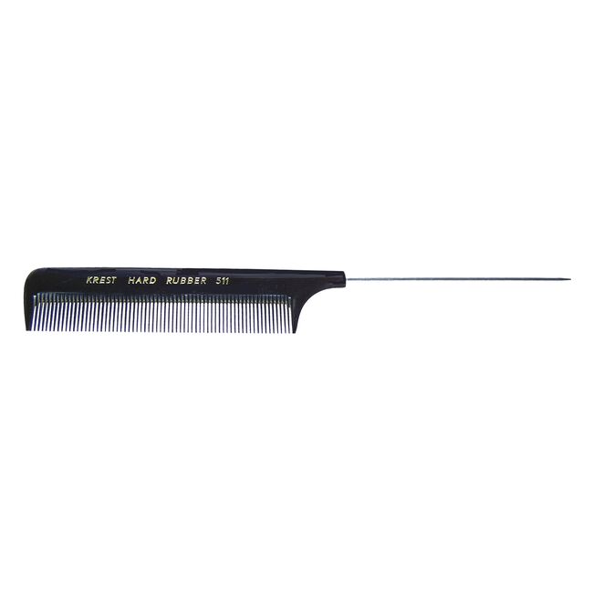 #511 Hard Rubber Steel Rattail Comb