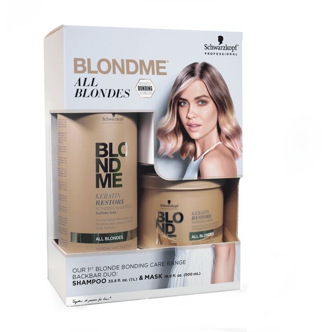 BlondMe Keratin Restore Bonding Shampoo, Mask