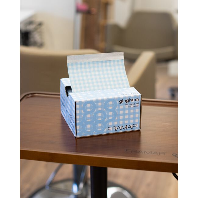 Blue Gingham Pop-Up Foil