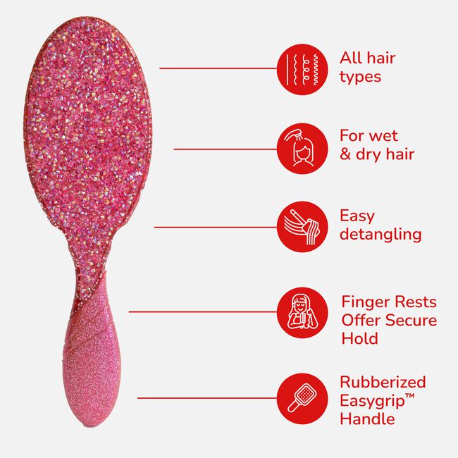 Pink Winter Tinsel Detangler