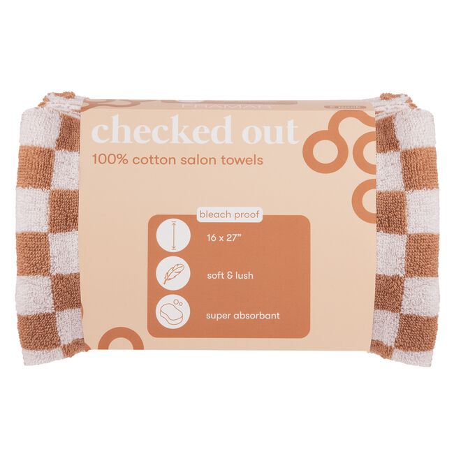Tan & White Checked Out Towels