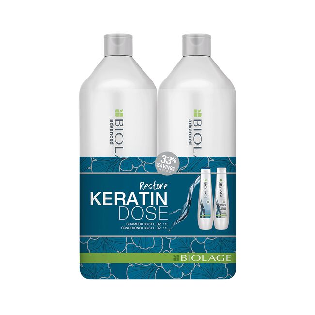 Advance KeratinDose Shampoo, Conditioner Liter Duo