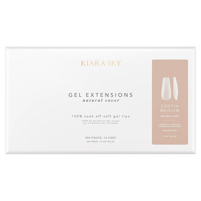 Coffin Medium Natural Cover Gel Extensions
