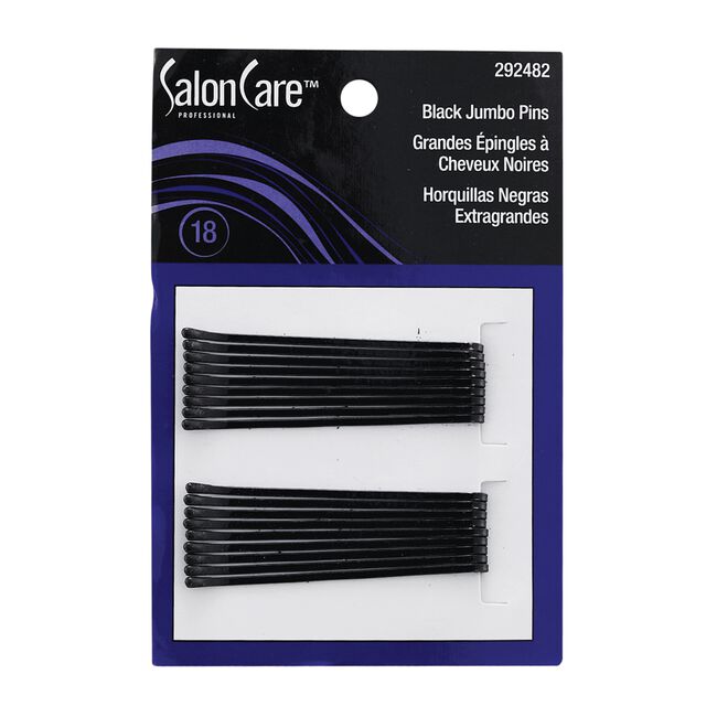Salon Care Jumbo Roller Pins Black - 18 Count