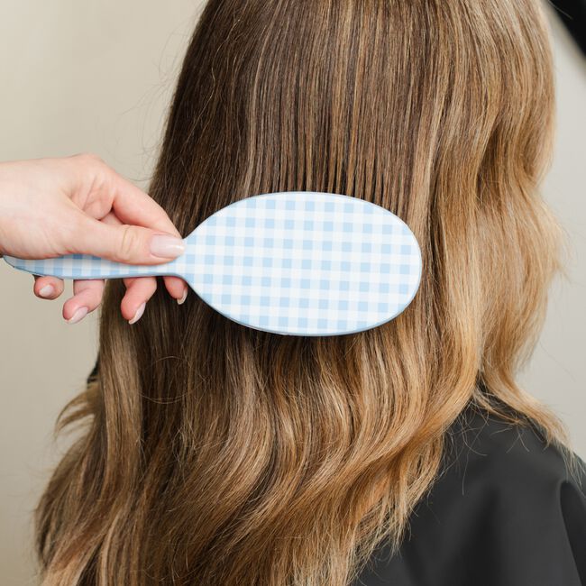 Gingham Blue Detangle Brush