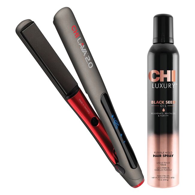 CHI Lava Flat Iron 2.0 + CHI Luxury Hairspray Duo