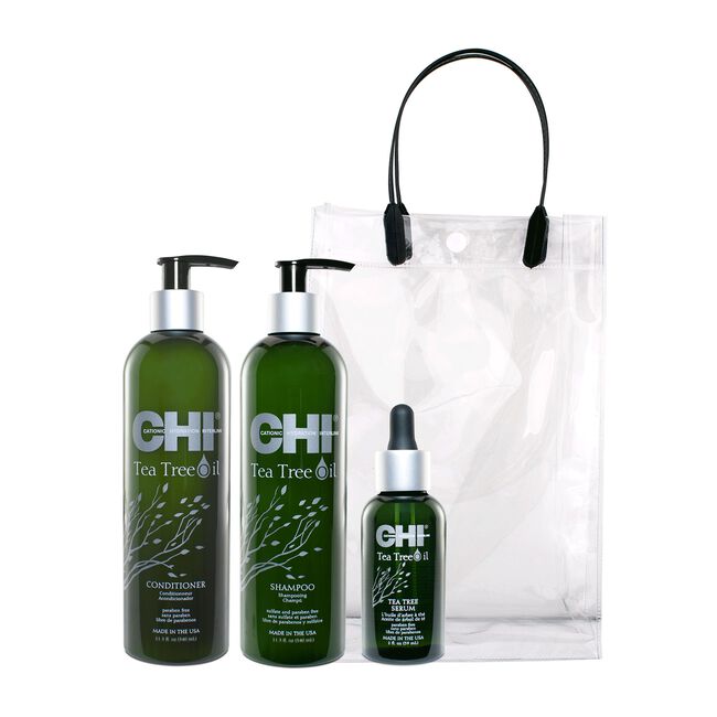 CHI Tea Tree Shampoo, Conditioner, Oil Serum Farouk CosmoProf